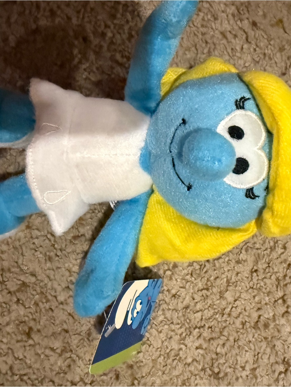 Smurfette Plush Toy - Blue and Yellow Smurfs plush new 9 inch